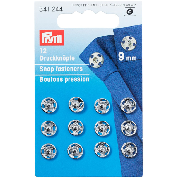 Prym Patentknapper 9mm 12stk – sølv