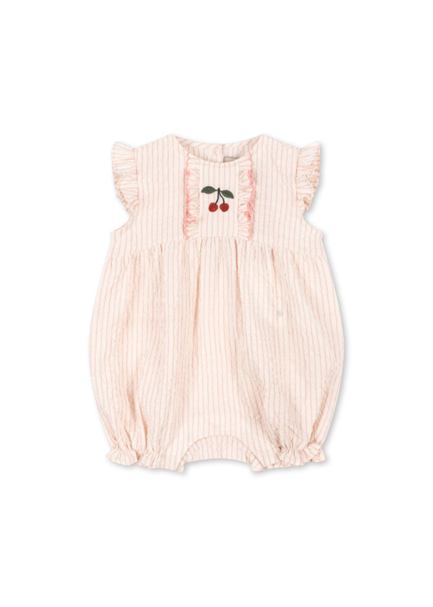 Ellie Frill Romper - Peony Stripe - Image 1