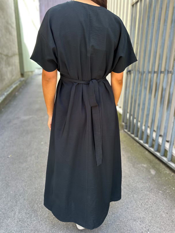 Lina Ankle Wrap Dress - Black  - Image 2