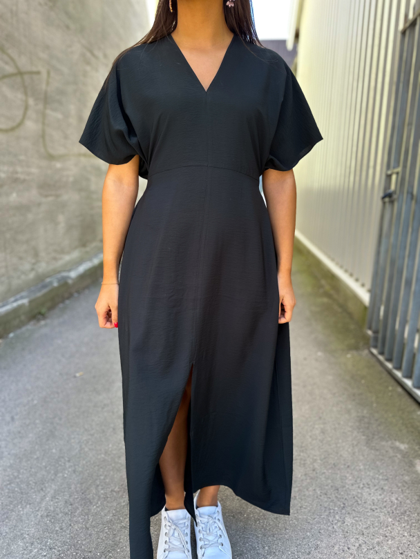Lina Ankle Wrap Dress - Black  - Image 1