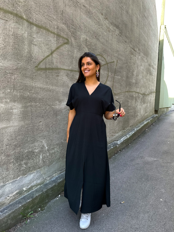 Lina Ankle Wrap Dress - Black  - Image 4