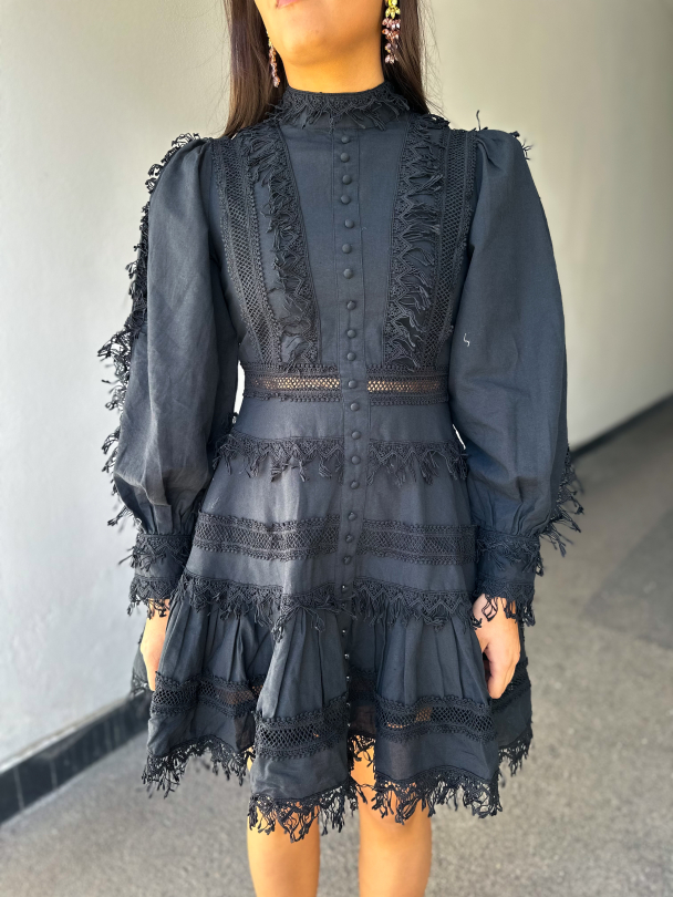 Silja Short Dress - Black - Image 1