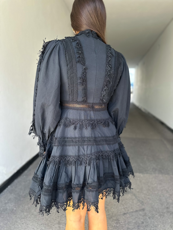 Silja Short Dress - Black - Image 2