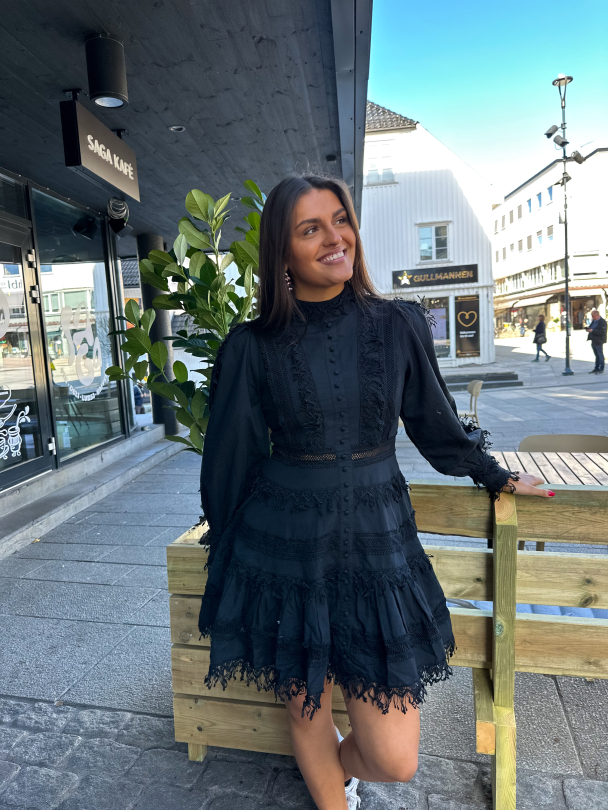 Silja Short Dress - Black - Image 3