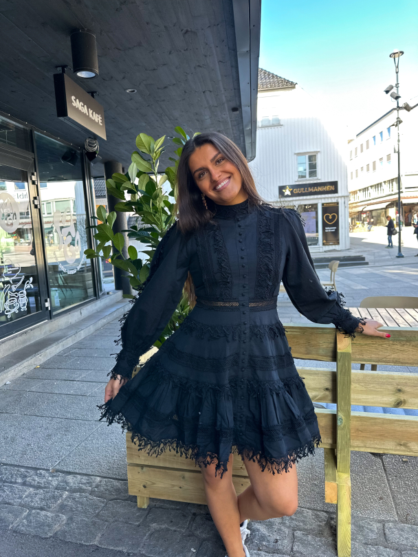 Silja Short Dress - Black - Image 4