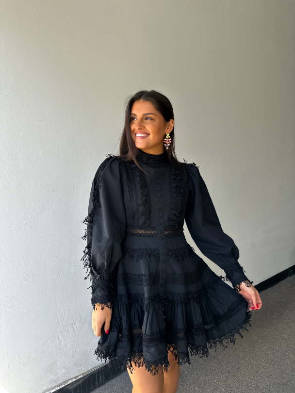 Silja Short Dress - Black - Image 5
