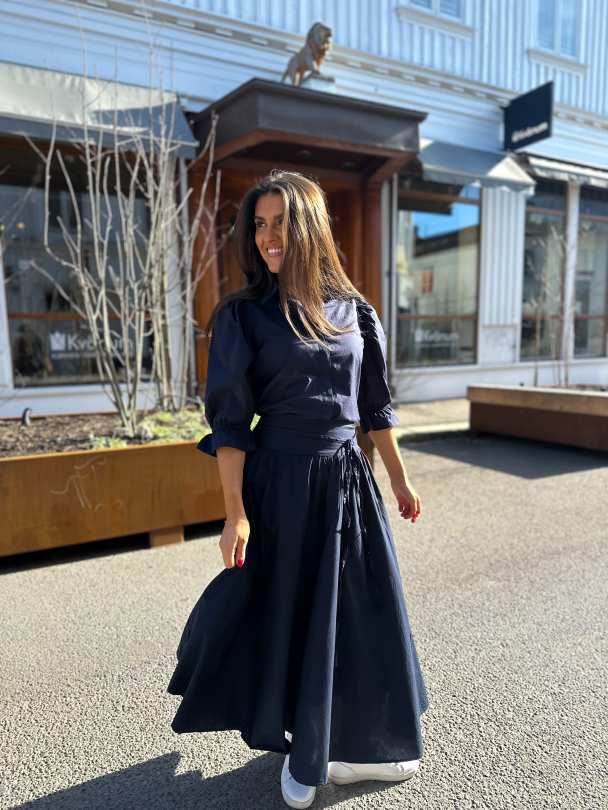 Astrid Skirt - Marine Poplin  - Image 3