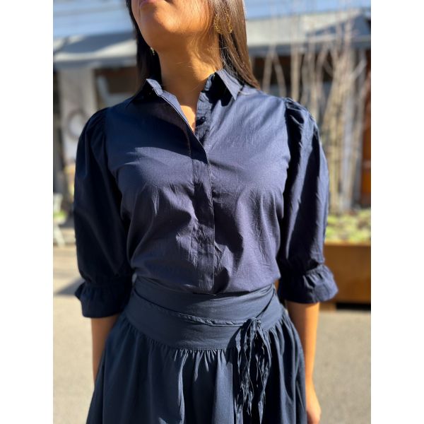 Amy Shirt - Marine Poplin 