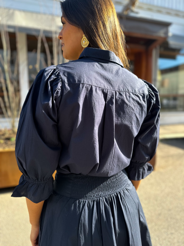 Amy Shirt - Marine Poplin  - Image 2