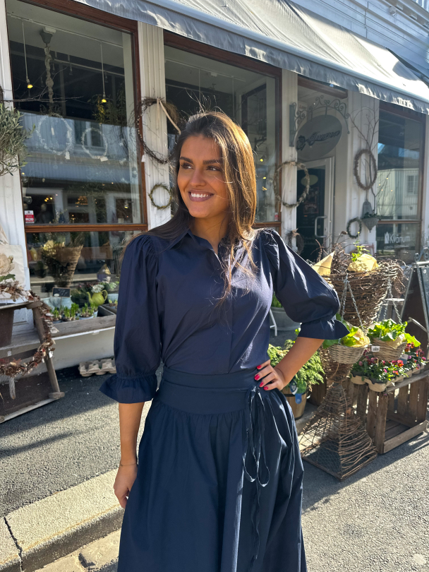 Amy Shirt - Marine Poplin  - Image 3