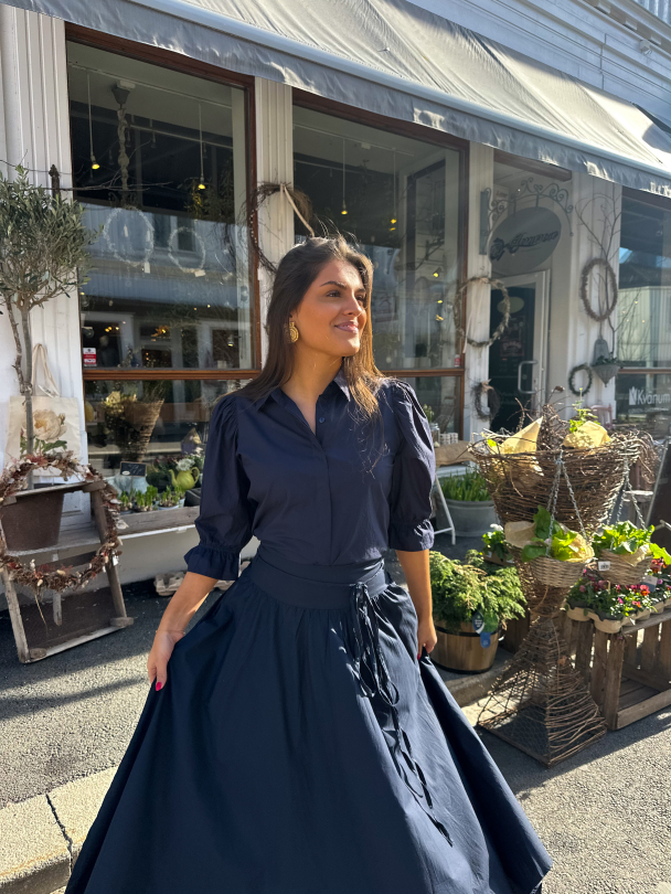 Amy Shirt - Marine Poplin  - Image 4