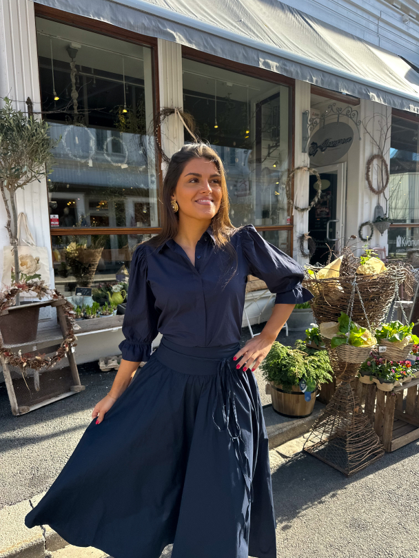 Amy Shirt - Marine Poplin  - Image 5