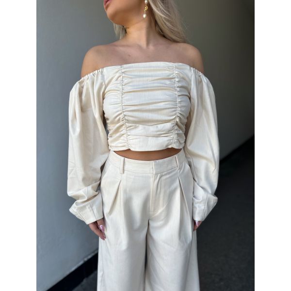 Decia Blouse - Offwhite Melange