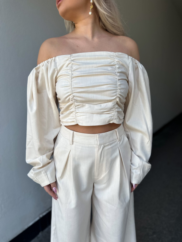 Decia Blouse - Offwhite Melange - Image 1