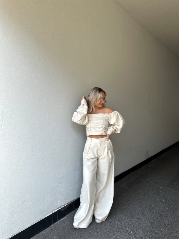 Decia Pants - Offwhite Melange - Image 4