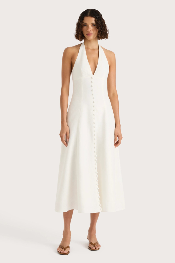 Marie Midi Dress - White - Image 2