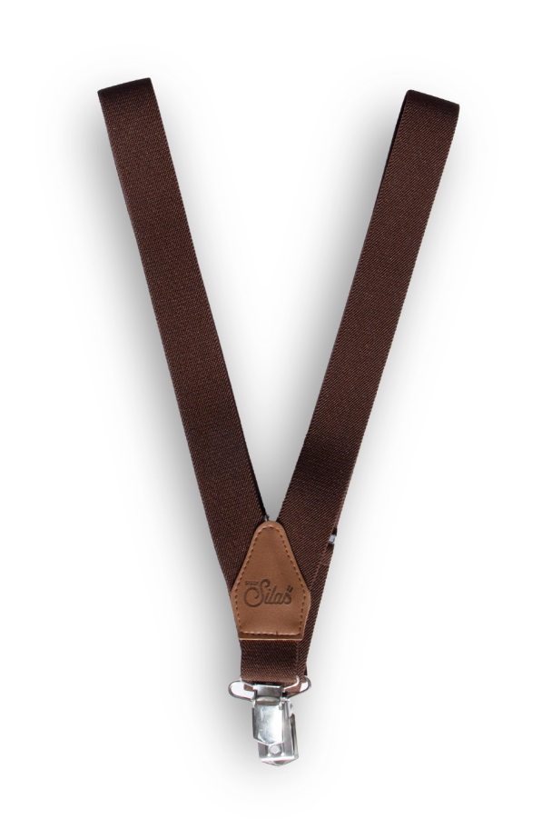 Retro V Braces - Chocolate Brown - Image 1
