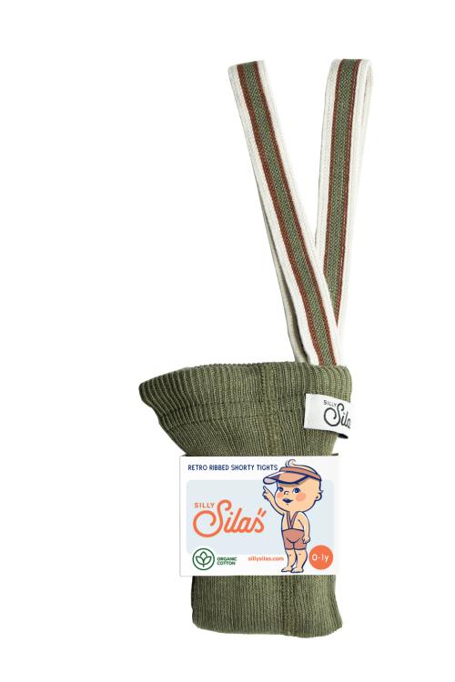 Silly Silas | Shorty Tights - Olive Striped