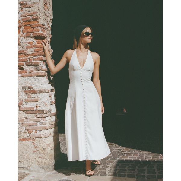 Marie Midi Dress - White