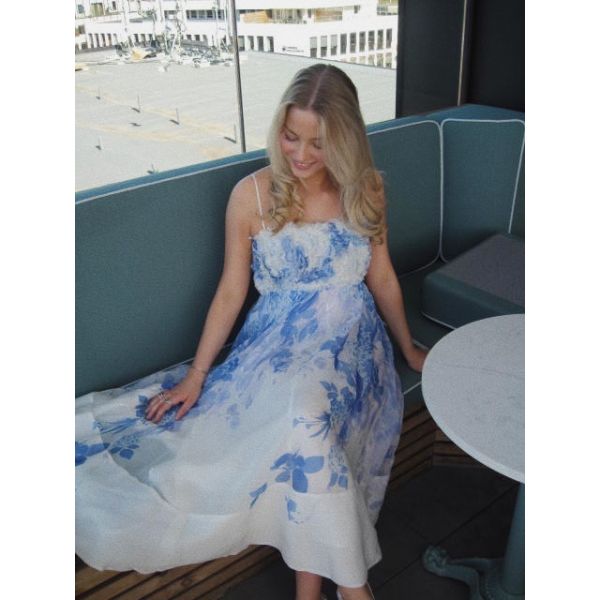 Organza Strap Dress - Skylight