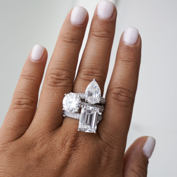 MEGA DROP RING WHITE SILVER - Image 2