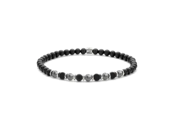 Half Black & Natural - Armbånd på strikk