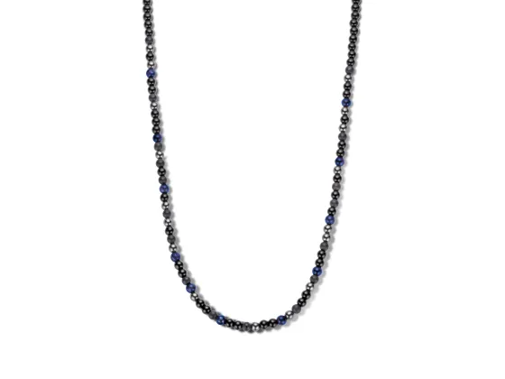 Blue Natural Stone - Halskjede på vaier