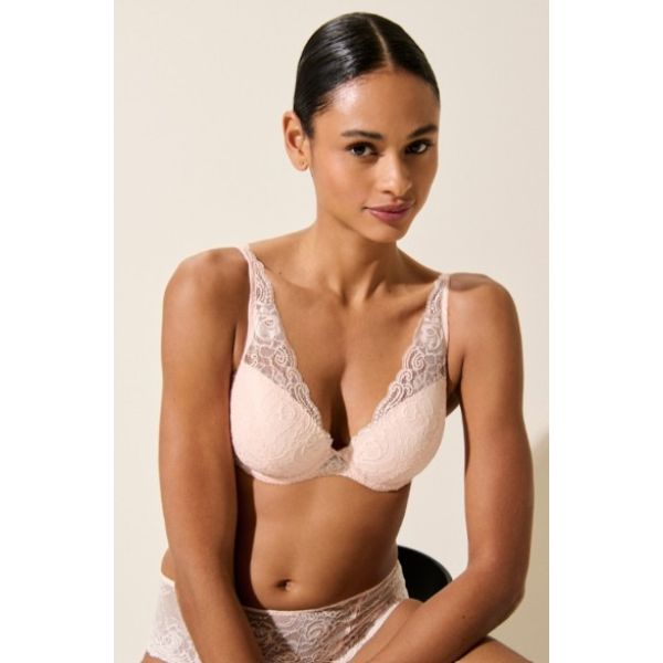 Cyrile padded plunge BH,  crystal pink