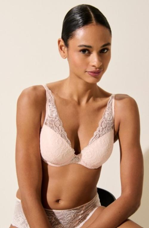 Cyrile padded plunge BH,  crystal pink