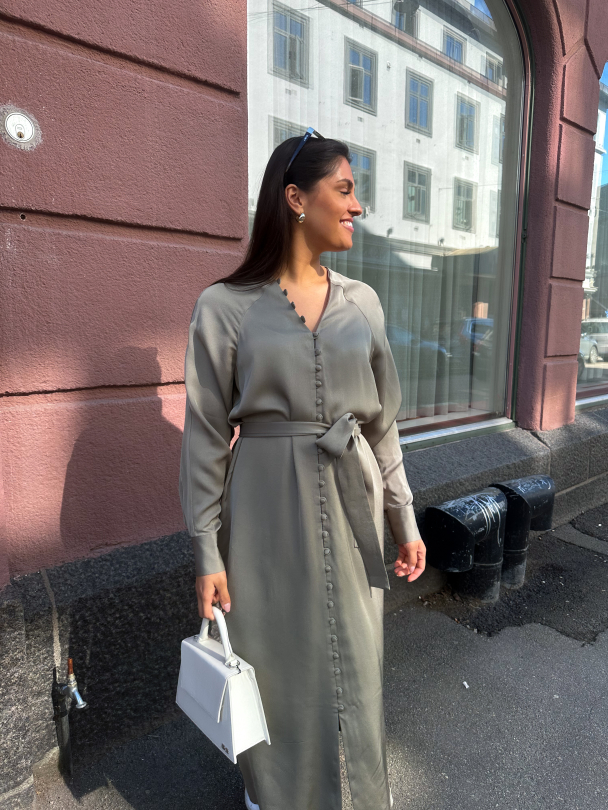 Selma Ankle Dress - Vetiver  - Image 3