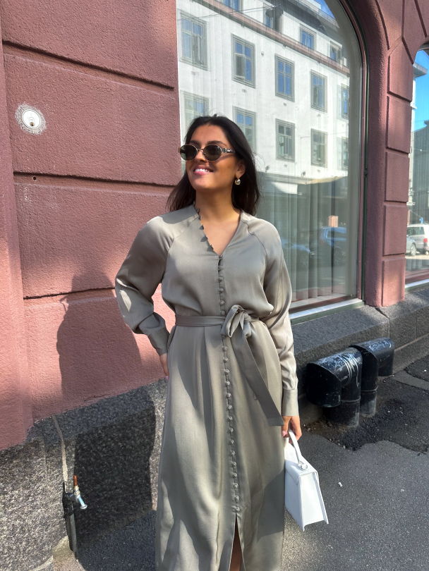 Selma Ankle Dress - Vetiver  - Image 4