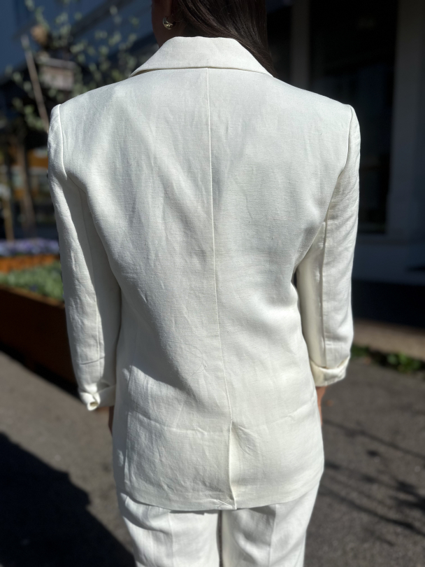 Lino New Fit Blazer - White Alyssum - Image 2