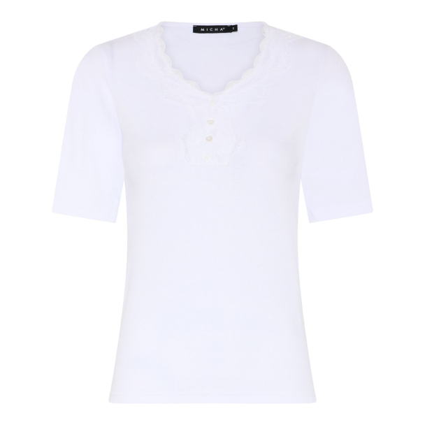 T-skjorte m/blonder 178 144 Hvit