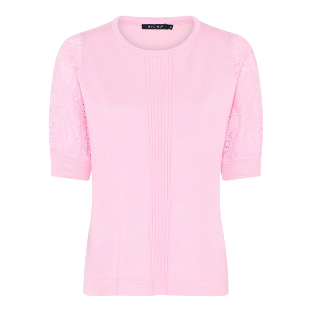 T-skjorte m/blondeermer 178 116 Lys Rosa