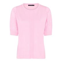 T-skjorte m/blondeermer 178 116 Lys Rosa