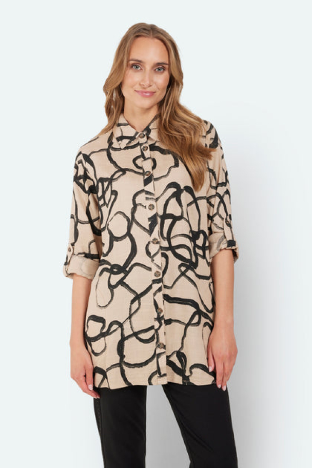 Skjorte 218549 Beige/Svart - Image 3