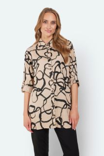 Skjorte 218549 Beige/Svart