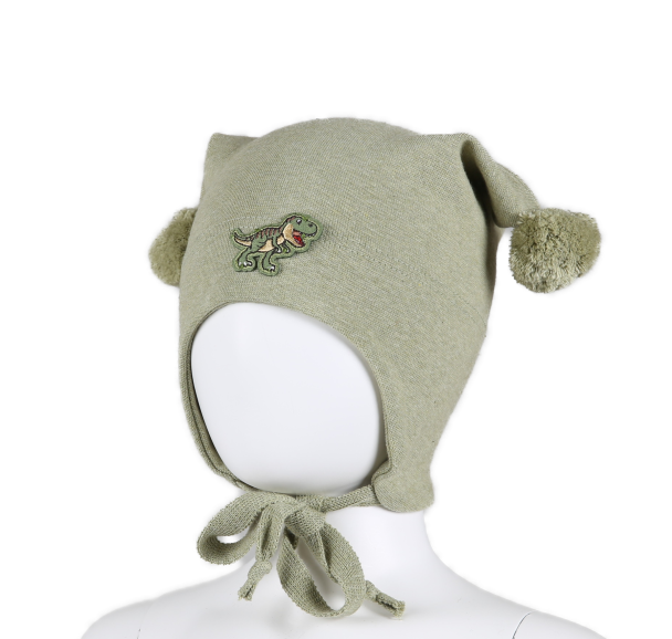 Lue m/vindstopper Grønn Dinosaur