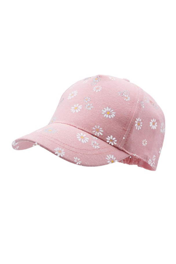 Caps  m/blomster Rosa