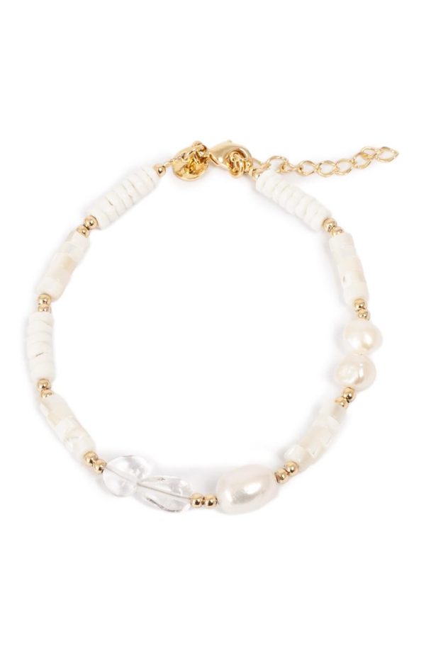 Armband glass/pearl 3016-0195