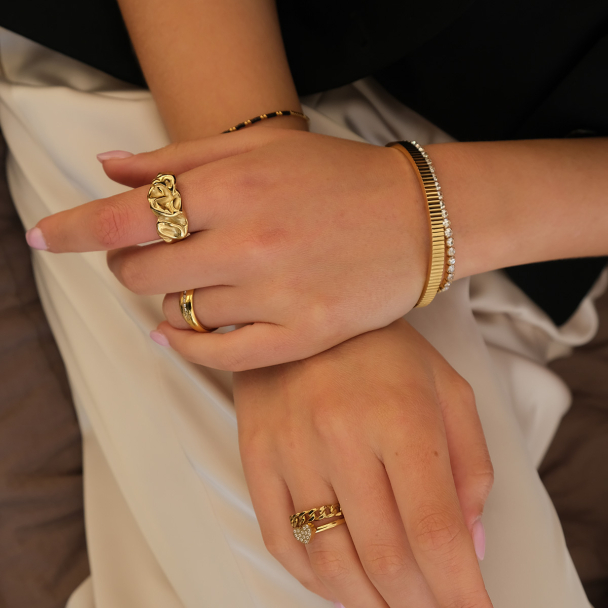 Armband Striped Bangle Steel - Image 3