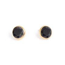 Øredobb Steel Dark Blue Sunstone