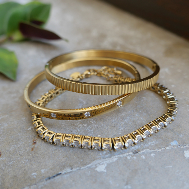 Armband Striped Bangle Steel - Image 4