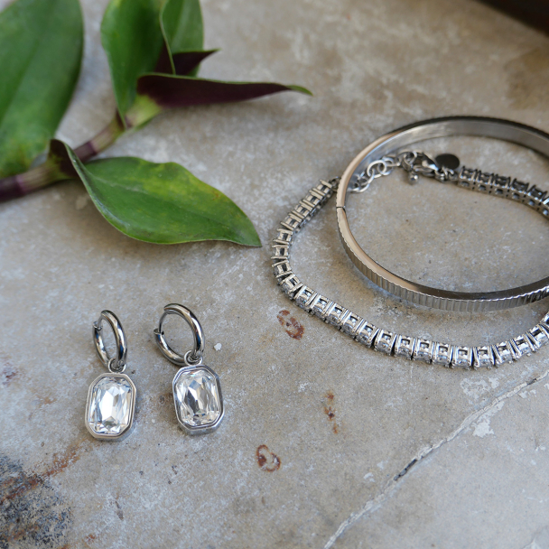 Øredobb Clear Crystal Steel - Image 3