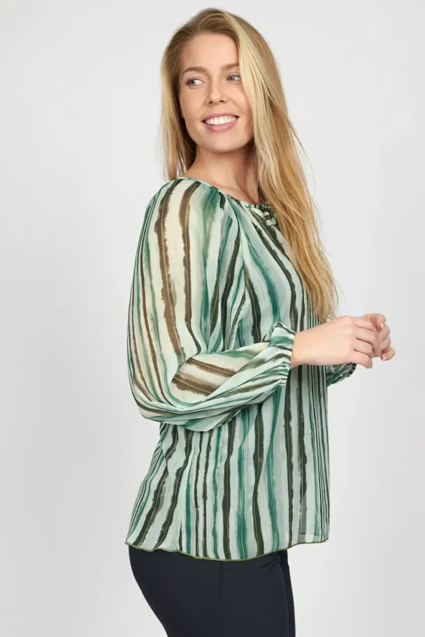 Bluse Elvira-Green Stripe - Image 2