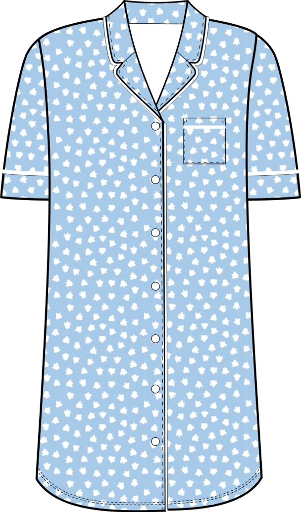 Nattskjorte 69995 Blå - Image 2