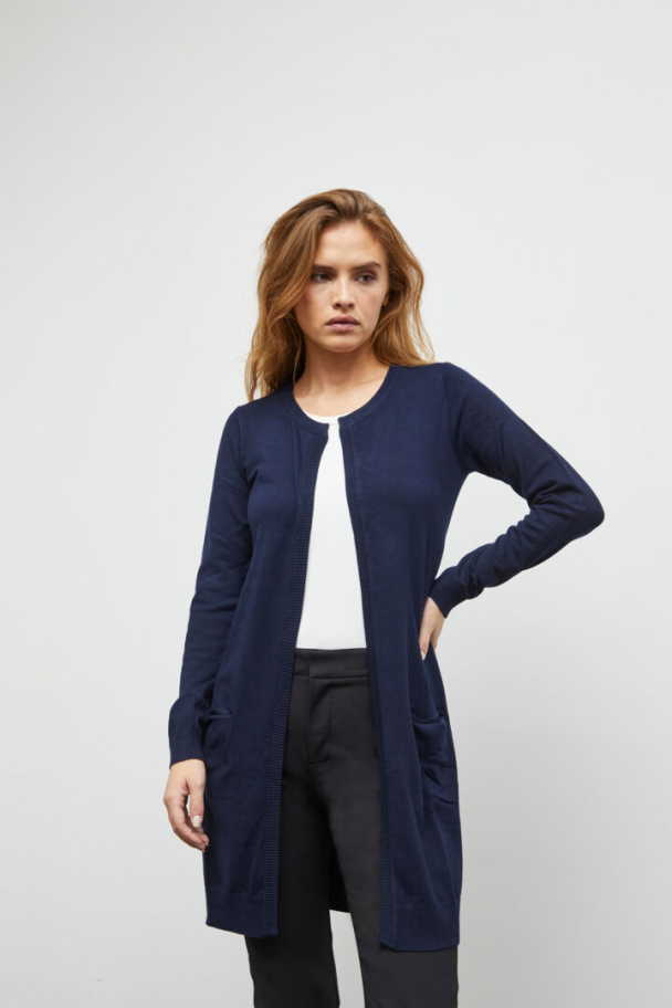 PZsara Lang Cardigan Marine - Image 1