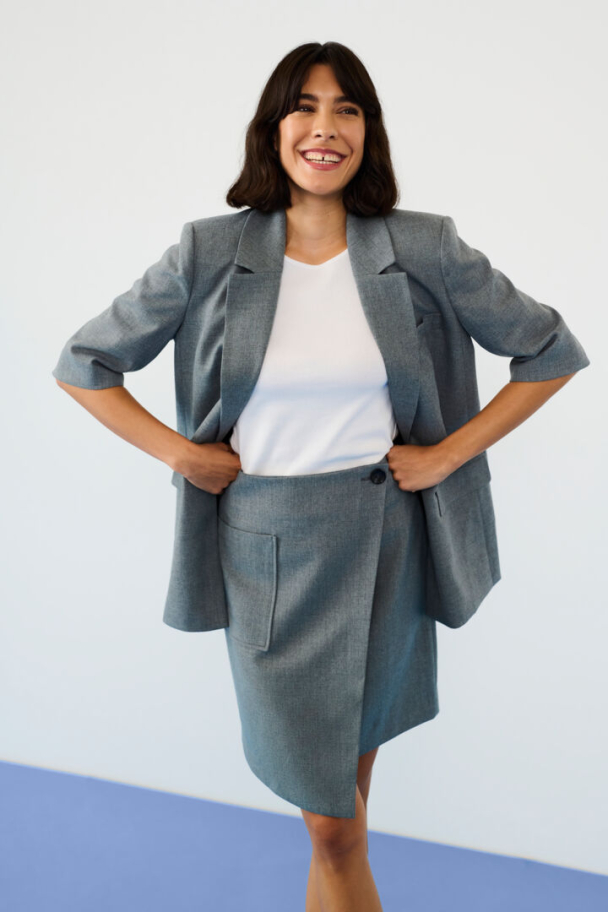 KAeden Wrap Skjørt Grå - Image 2