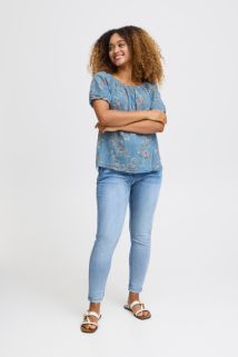 Alexa Flower Topp Washed Blue