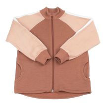 Termo Cardigan Ull Rød/Brun